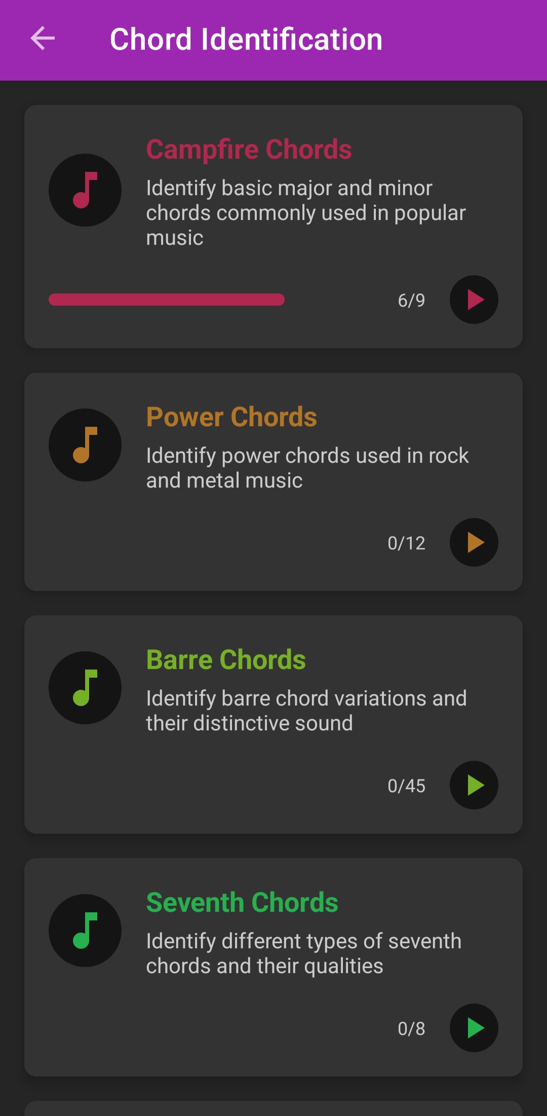 Chord Identification Game